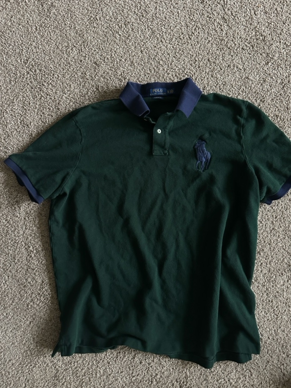 Ralph Lauren Dark Green Polo with Navy Trim